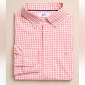 Southern Tide Men's Intercoastal Keoee Plaid Long Sleeve Sportshirt RoseBlsh XL